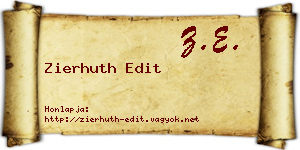 Zierhuth Edit névjegykártya